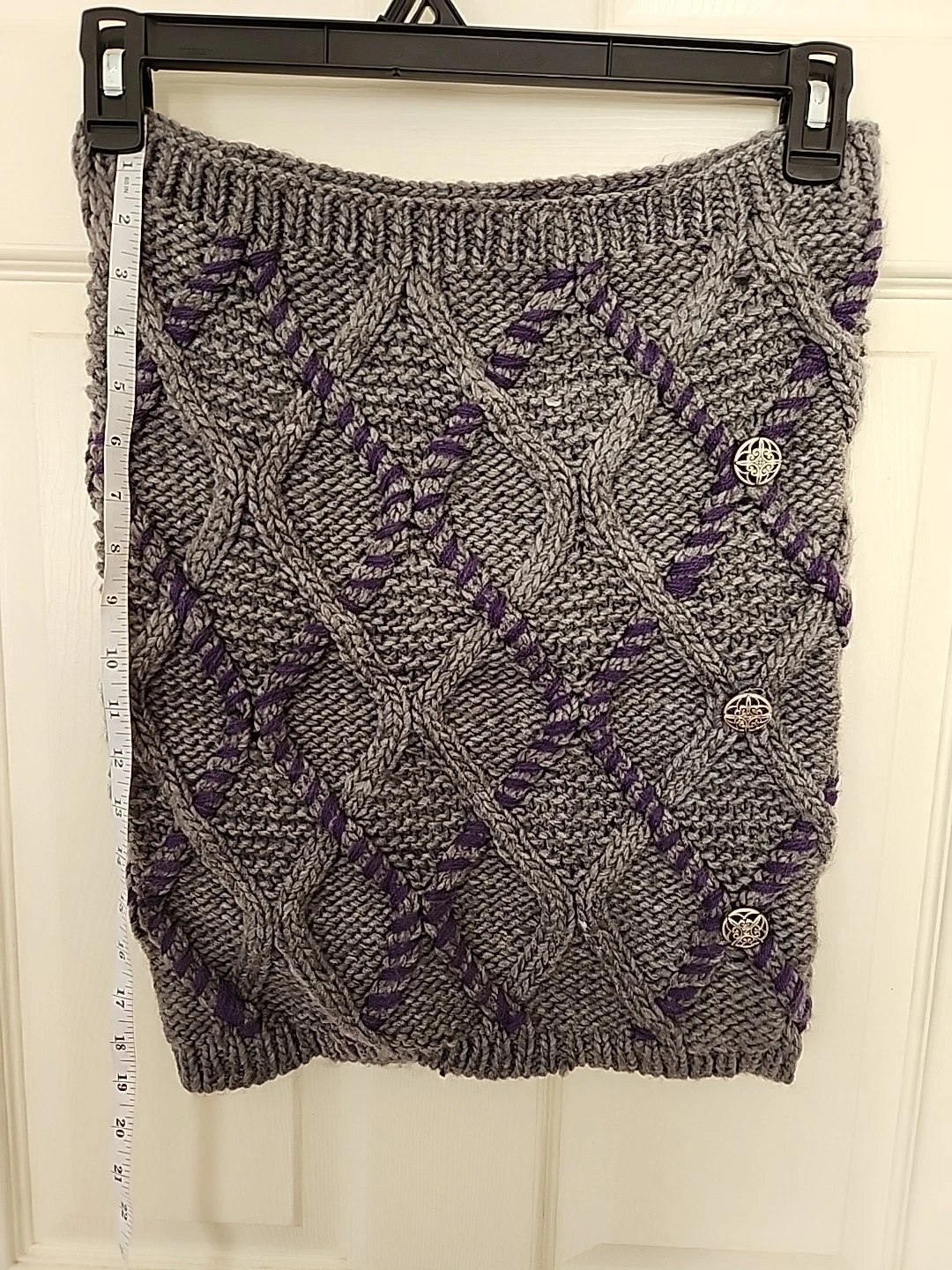Funnel Neck Warmer/scarf, Purple And Gray, Homemade, Never Worn