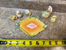 Miniature Tea Set Ducks Mother Goose Geese Mini Egg Tea Cup  Saucer 90s Decor