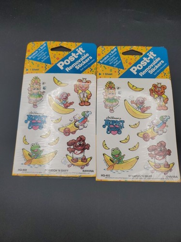 5 Vintage Sticker Packets Removable Post It 1989 Muppet Babies & 80s Stars NoS - Picture 7 of 10