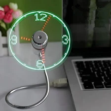 LED USB Clock Fan with Real Time Display Function,Stocking Stuffers for Men Chri