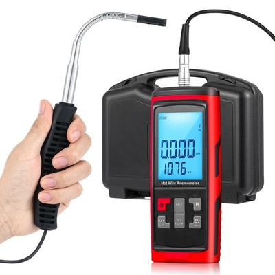 Bonvoisin Anemometer Handheld Hot Wire Air Flow Velocity Meter CFM Wind Speed...