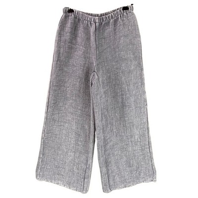 Beau Jours Chalet Textured Pants Gray Size S/M Art To Wear Wide Leg