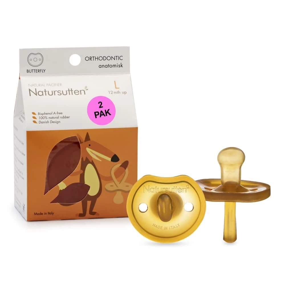 Natursutten 2-Pack Natural Rubber Pacifiers - Safe & Soft BPA-Free Pacifier f...
Opens in a new wind