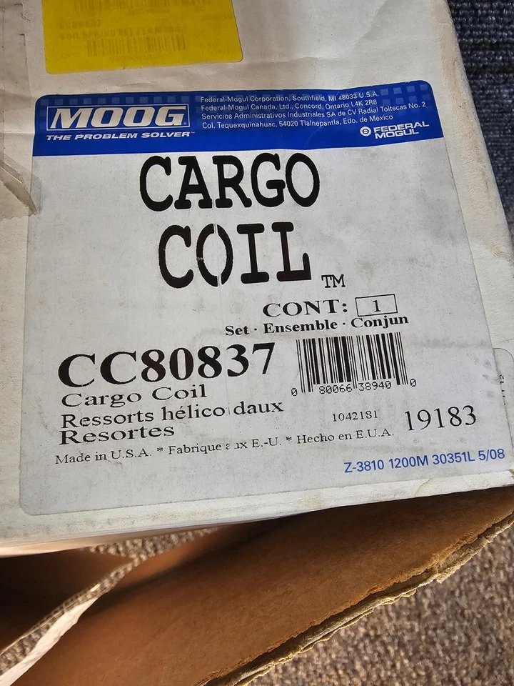 Moog Cargo Coil CC80837 Rear Black For Mitsubishi Eclipse Chrysler Sebring 00-05 - Image 3 of 4