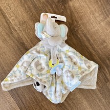 Blankets and Beyond Elephant Blue Gray Baby Security Blanket Lovey Plush NWT