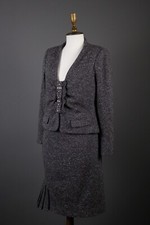 Women VALENTINO Hiver 2008 Designer Wool Two Piece Skirt Suit Set Size 10