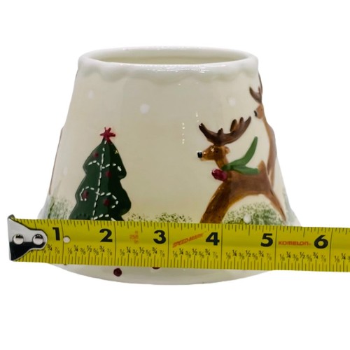 CANDLE TOPPER/SHADE BY LINENS AND THINGS CHRISTMAS TREES AND REINDEER 4" X 6" - Picture 11 of 12