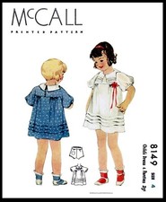 McCall 8149 Fabric Sewing Pattern Dress Frock Panties Shorts Vintage 30's Style