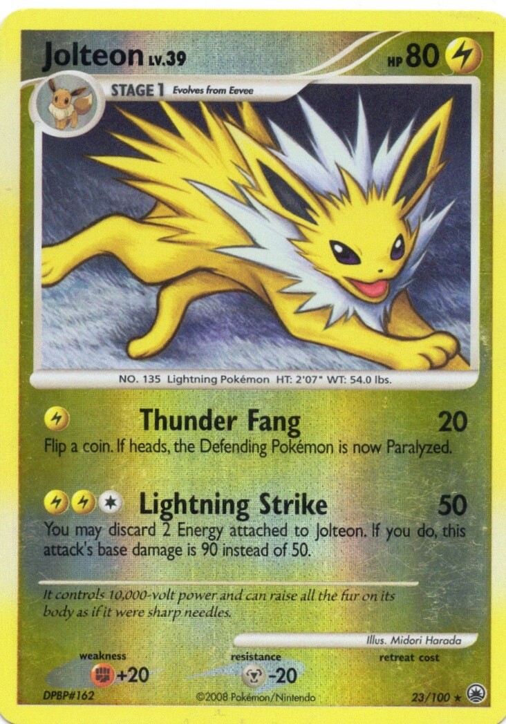 Jolteon 23/100 Majestic Dawn Reverse Holo vintage pokemon trading card 