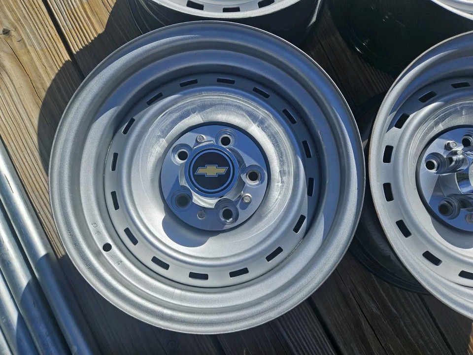 🔥🔥Set/4 Chevy 15 x7 C10 Silverado Rally Rims Wheels Truck Square Body ...