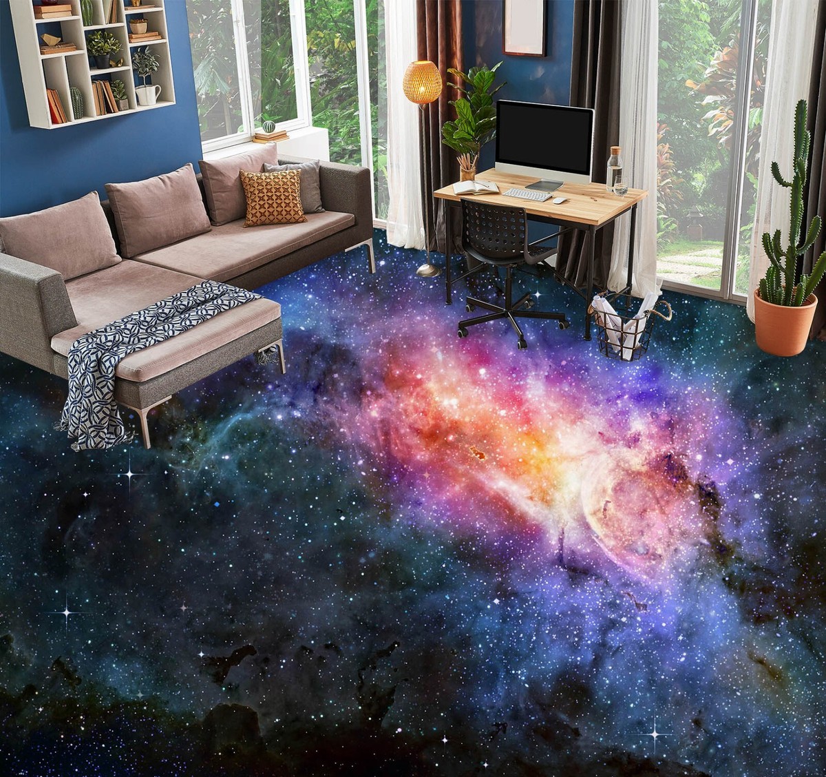 TＨＥＳK A Tインテリアボード 3D Starry Sky SKE3633 Floor WallPaper Print Decal Epoxy