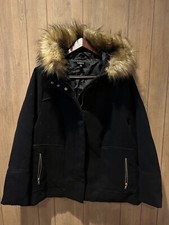 Torrid Black Fur Trimmed Hood Jacket 4x 4 Womens