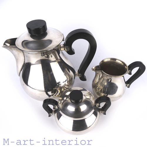 WMF Kernstück Kanne Zuckerdose Kännchen ART DECO Silver-Plated Service BAUHAUS - Bild 3 von 12