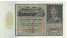 10 NOTES LOT-Germany, 10000 (10,000) Mark, 1922, P-70 VF -XF OR BETTER, LOW COST