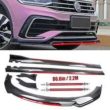 Front Bumper Lip Spoiler Body Kit Side Skirt Carbon Fiber For VW Tiguan M+