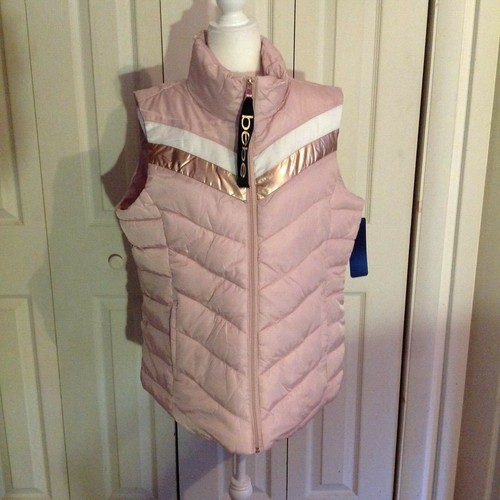 Gold and White Accent Puffer Vest 