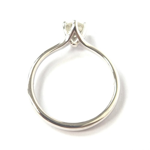 18ct White Gold Diamond Solitaire Ring Round Cut 0.40ct Size M Hallmarked 3g - Picture 17 of 23