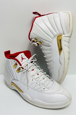 Size 11 Nike Air Jordan 12 Retro FIBA 130690-107 White Red Gold  193149335406|