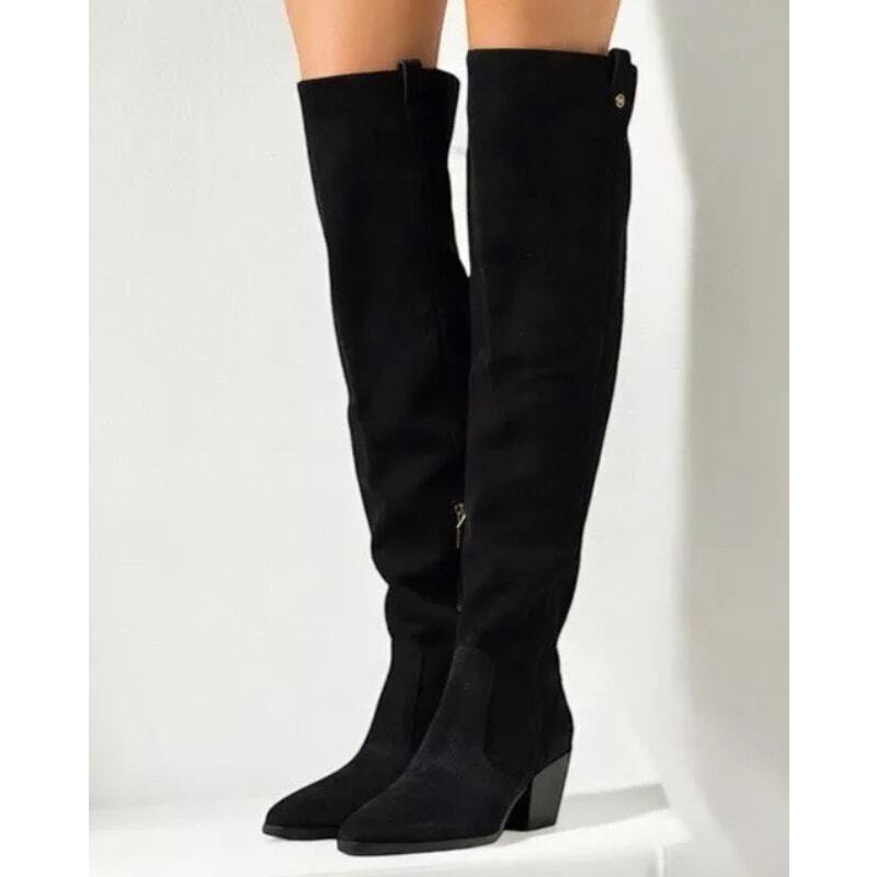 ワンピース MICHAEL KORS Women Mid Skirts MF381RZAR3 001 Black NWOB-Michael Kors Harlow Black Suede Pointed Toe Over-The