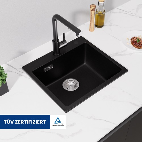 Granitspüle Einbauspüle Küchenspüle Granit Spülbecken Mit Abtropffläche DHL - Bild 24 von 112