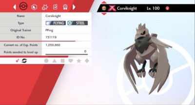 Pokemon Schwert & Schild Shiny Gigantamax Corviknight 6IV Max EVs