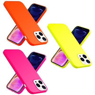 NALIA Neon Silikonhülle iPhone 13 Pro Max Case Signal-Farbe stoßfest