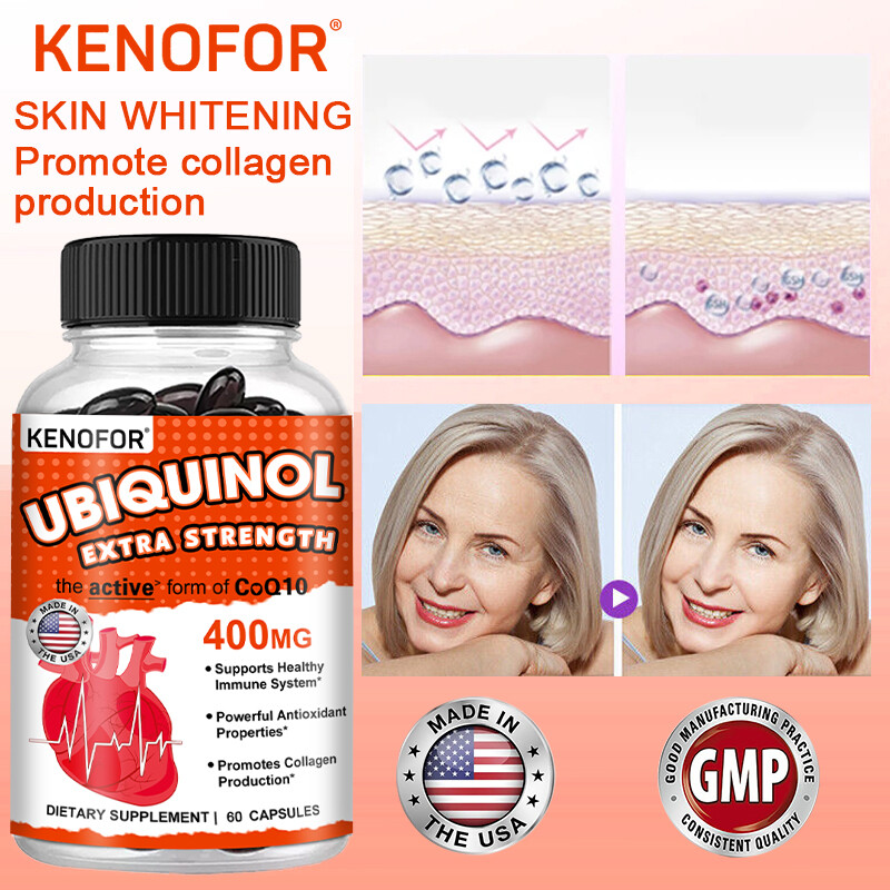 Coenzima Q10 -400 mg, 60 cápsulas 2 botellas, cápsulas vegetarianas sin OGM (coenzima Q10)