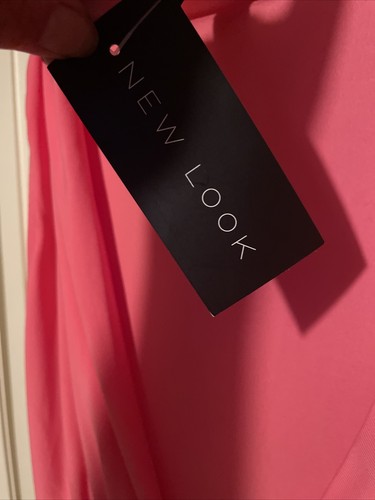 NEW LOOK Ladies Pink Plunge Neck Sleeveless Stretch Bodysuit Size 10 NEW - Picture 5 of 6