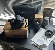 Nikon D3200 24.2 MP DSLR Camera w/ 18-55mm, 55-200mm Lenses - Pre Owned