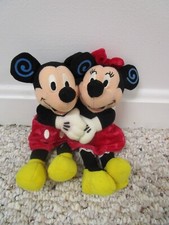 Disney Store Vintage Valentines Day Mickey  Minnie Huggers Bean Bag 8" Plush