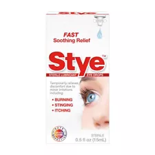 Stye Sterile Lubricant Eye Drops, Fast Soothing ReLief 0.5 FL Oz - exp. 01/2027
