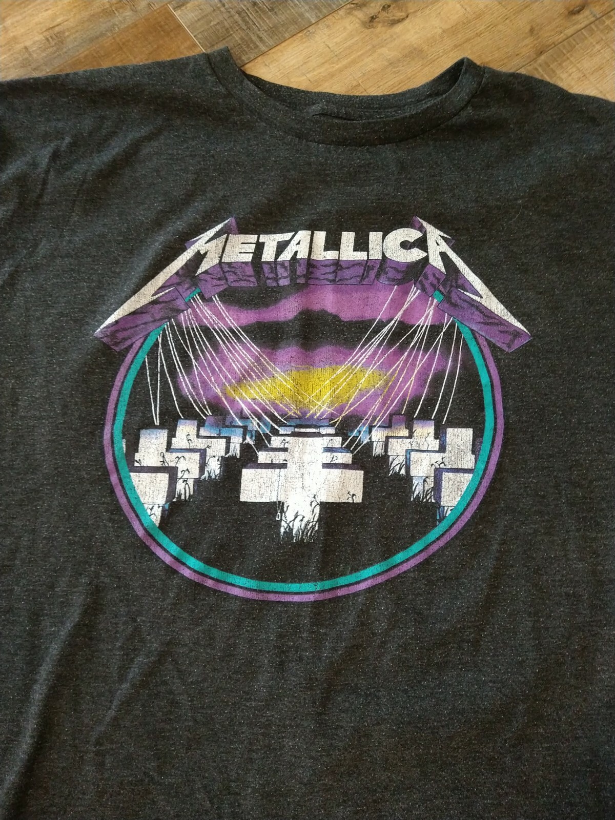 black and purple metallica shirt