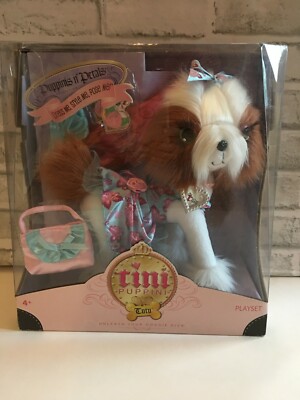 NEW TINI PUPPINI TUTU DOG PLAYSET  DOG PUPPY TOY STUFFED DRESS STYLE & POSE DOG