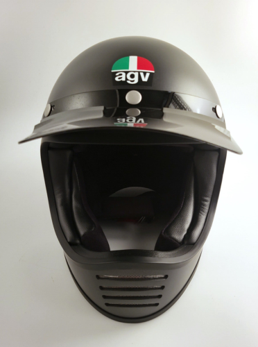 AGV X101 FULL MOTORCYCLE HELMET SIZE L MATTE BLACK DARK GREY - NEW VINTAGE STYLE - Picture 2 of 9