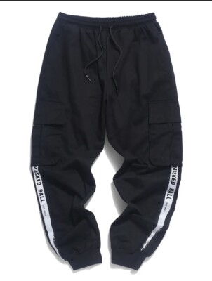 Masked Ball Paint Print Skinny Jogger Sweat Pants Black Large