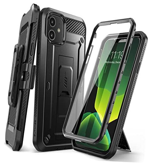 for iPhone 11 Case with Screen Protector (Unicorn Beetle Pro), [Built-in Black
