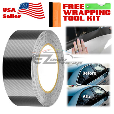 Gloss / Matte / Carbon Fiber Style Black Vinyl Wrap Roll Chrome Delete1 Car Trim