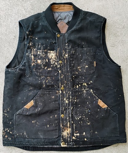 Legendary Whitetails Mens Black Bleach Camo Concealed Carry Canvas Vest Size XL