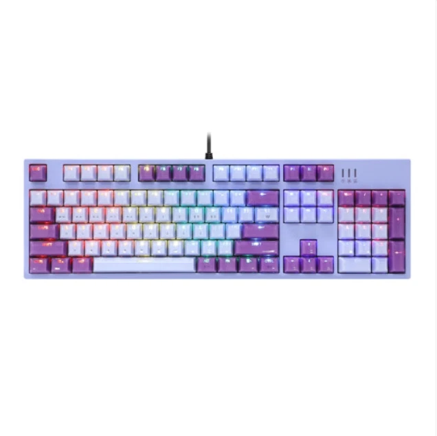 ABKO AN08 LILAC Gasket Ice Cube Kailh Optical Axis Gaming Keyboard 104KEY /FedEx - Image 3 of 4