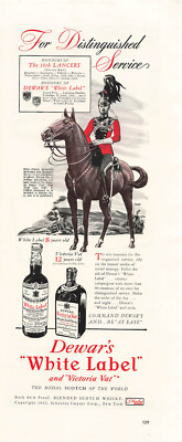 Dewars Scotch Whisky Print Ad Vintage Advertisement White Label Whiskey Ad 1942