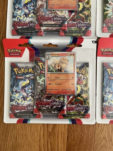 Pokémon TCG - Scarlet and Violet Pack Boosters Arcanine Promo Sealed 4 count - Picture 5 of 5