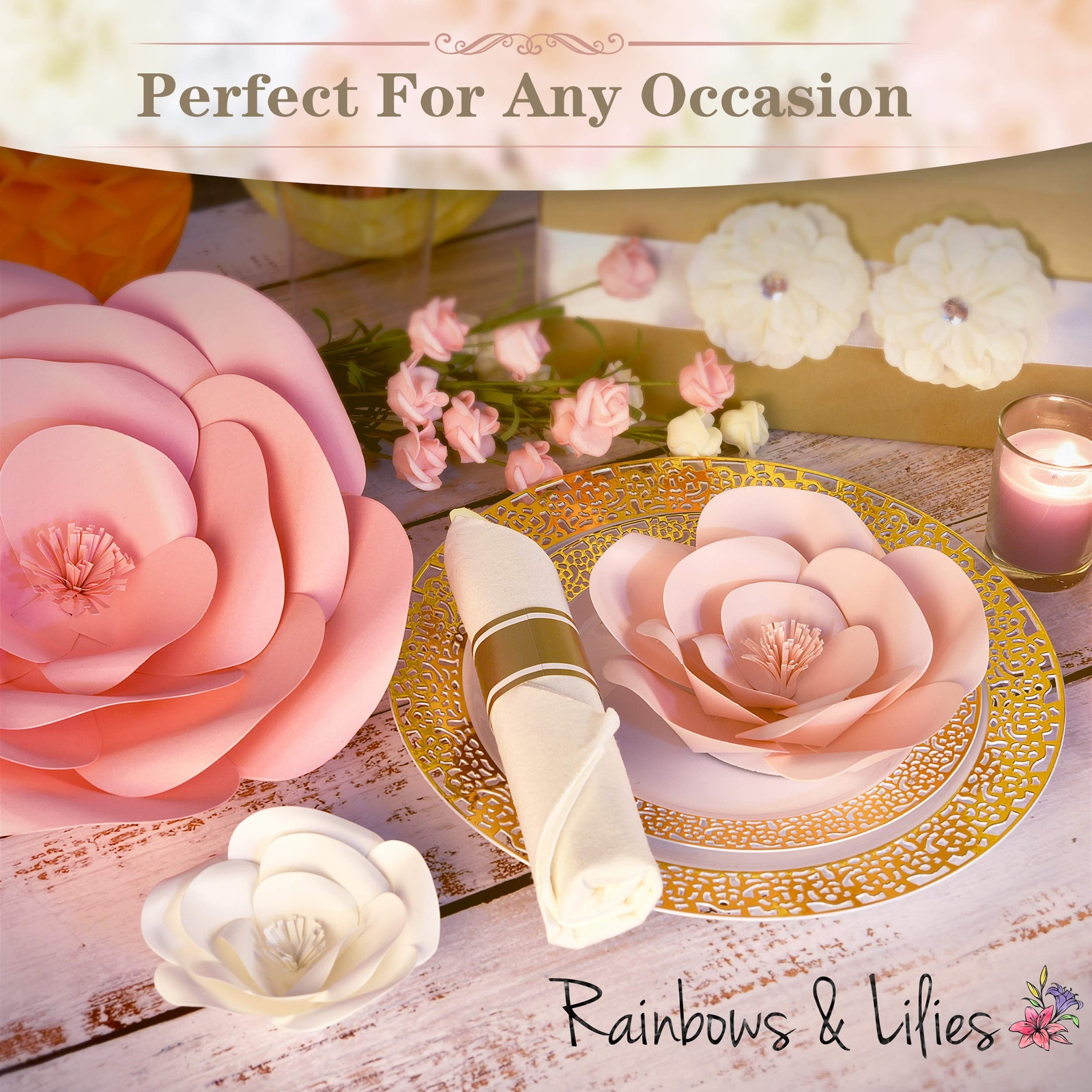 Large 3D Paper Flowers Decorations For Wall Wedding Bridal Shower Large 3d paper flowers decorations for wall wedding bridal shower