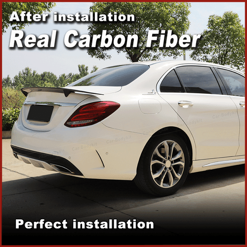 Alerón trasero de carbono alerón trasero labio se adapta a Mercedes W205 C300 C43 C63 - Imagen 2 de 12