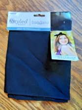 Horizon Group Styled Basics Black Bandana NEW - easy to personalize.