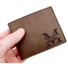Personalized Leatherette Bifold Men's Wallet