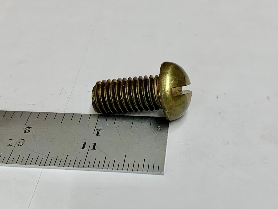 (10 pcs) 1/2-13 X 1 Slotted Round Head Machine Screw BRASS 1/2” x 1” bolt USA - Image 2 of 4