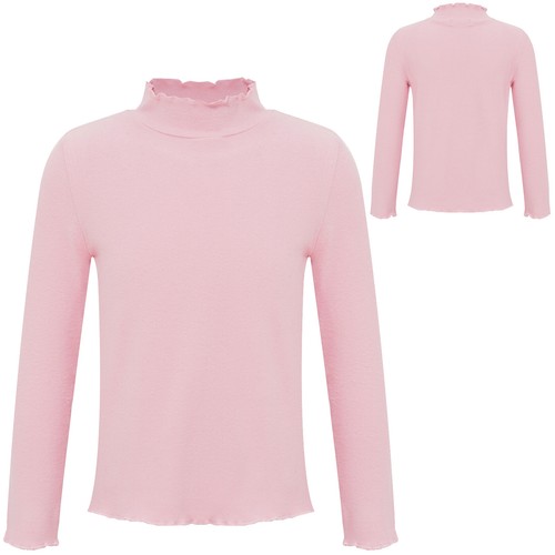 Kids Girls Pullover Tee Sweater Plain Tops Slim Fit Fall Winter Casual Basic - Picture 4 of 67