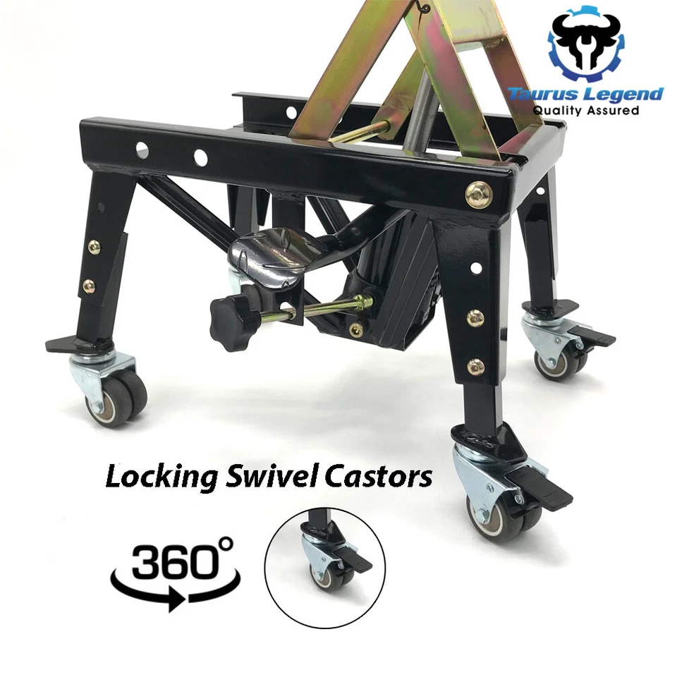 350lbs Hydraulic Motorcycle Lift Motorbike Dirt Bike Scissor Lift with Castors - image 3 of 4