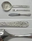 3 Vtg S. Kirk & Son REPOUSSE 1928 Sterling Silver Serving Pieces