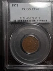 1875 Indian Head Penny/Cent-Graded PCGS XF-40!Nice Better Date!!Partial Woody!!!